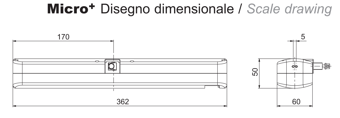 Attuatore a Catena Micro Kit+ WAY Mingardi 230V Corsa max 400mm