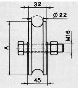 Weisen Rad U-Nut Schiebetor