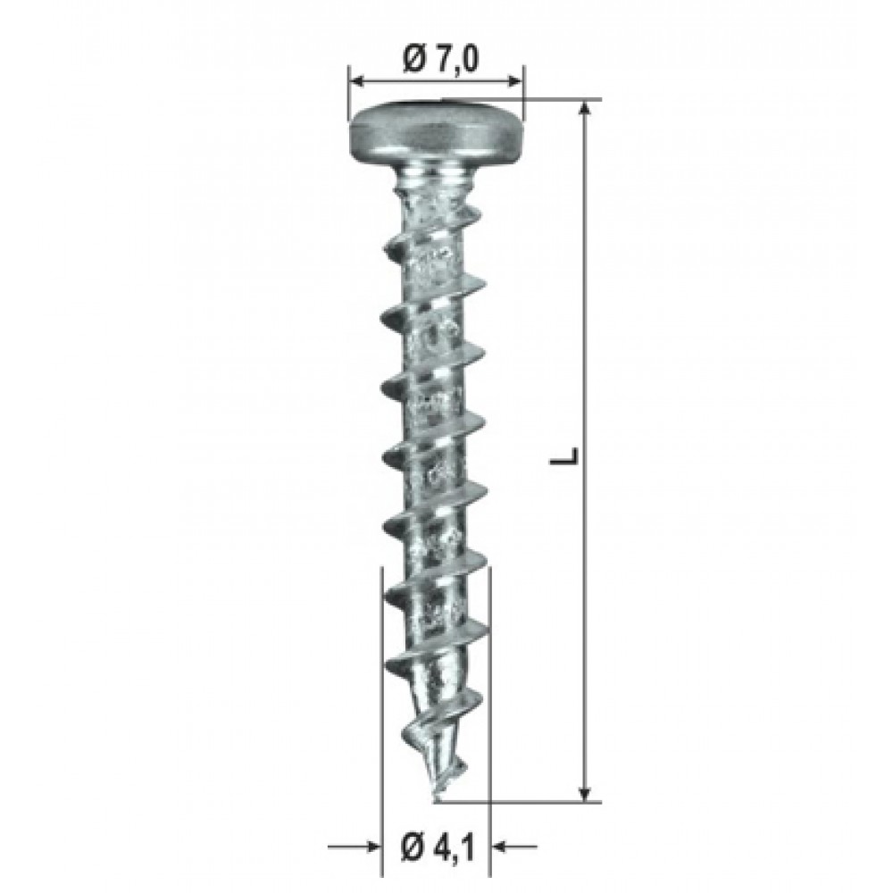 Hardware Schrauben Round Head PVC Verschiedene Größen 1000pz heicko Segatori