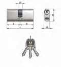 Doppelzylinder Omec Messing Nickel Oval 5 Pins 70 mm L 35/35