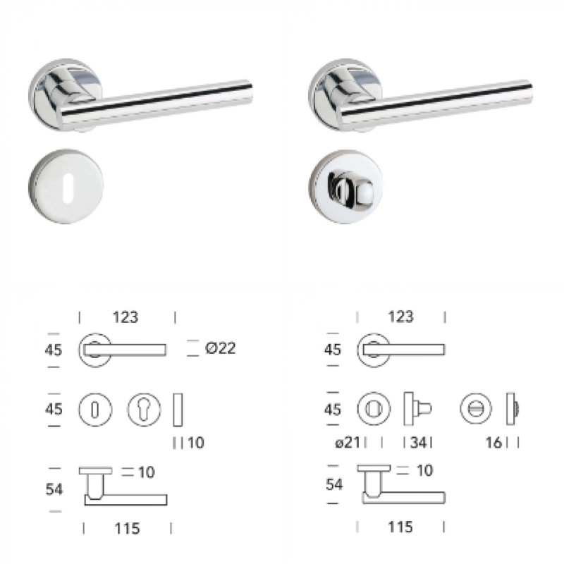 Astra Reguitti Design Türgriff aus Messing