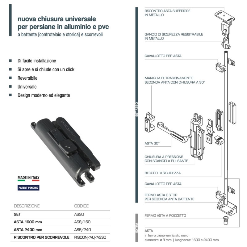 Schließen Fensterläden aus Aluminium und PVC Pettiti Asso