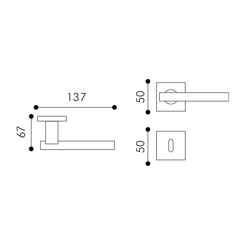 City Arieni 9151 Türgriff mit quadratischer Rosette