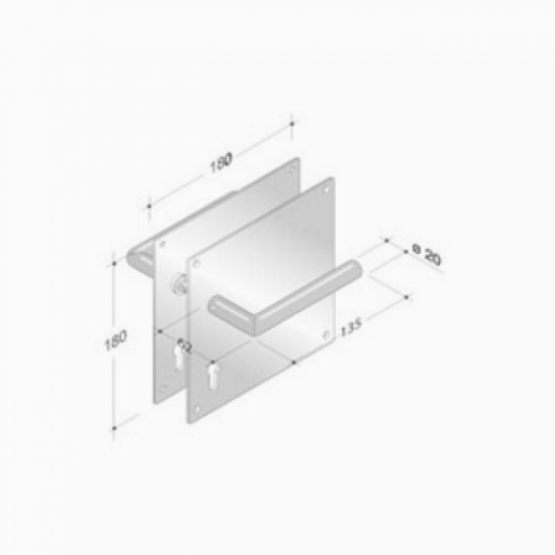 der Griffe von Plattenpaar PBA 2029/2001 Edelstahl AISI 316L