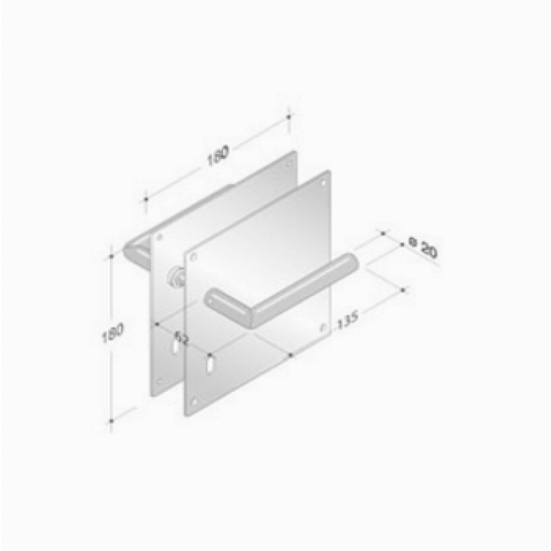 der Griffe von Plattenpaar PBA 2029/2001 Edelstahl AISI 316L