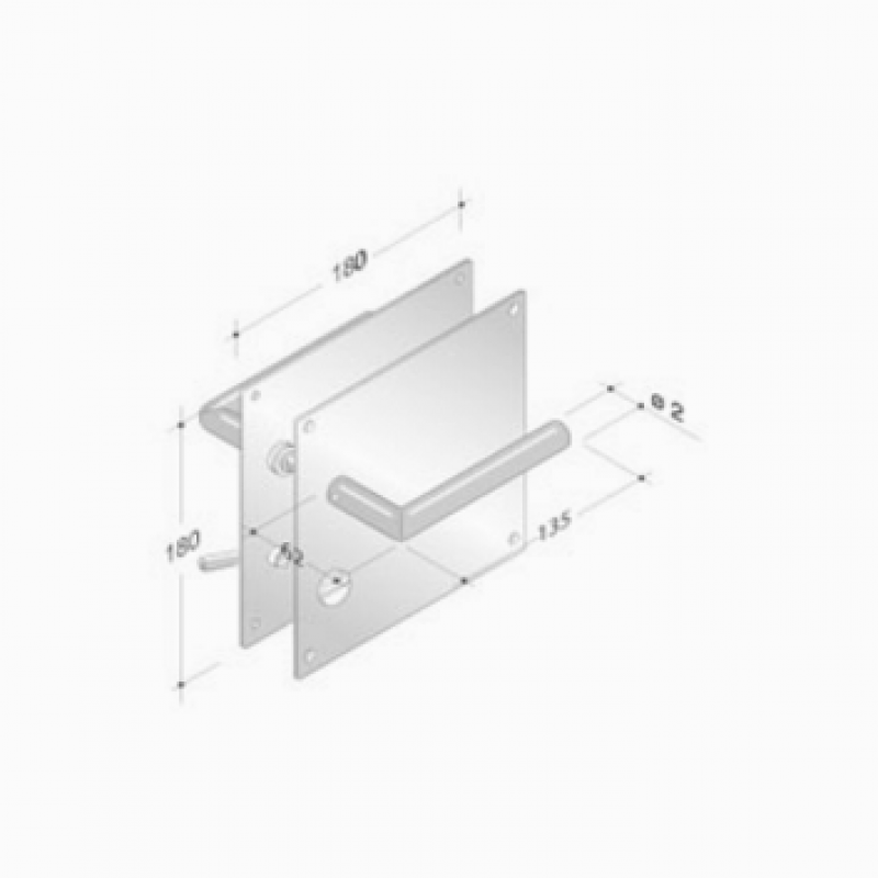 der Griffe von Plattenpaar PBA 2029/2001 Edelstahl AISI 316L