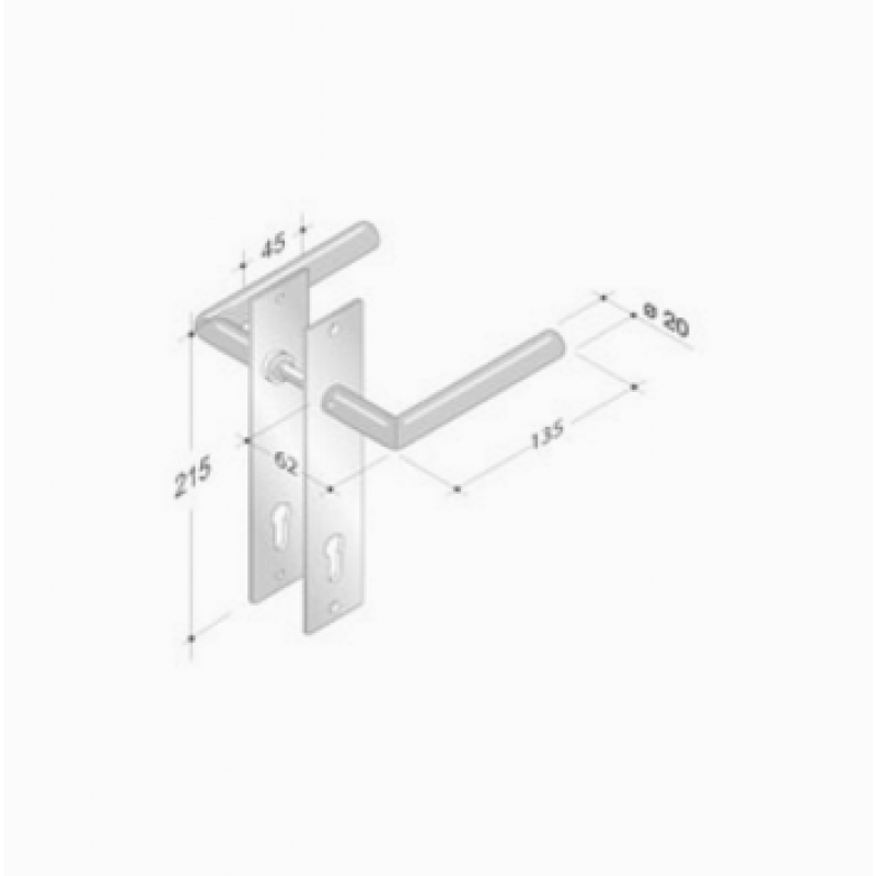 der Griffe von Plattenpaar PBA 2029/2001 Edelstahl AISI 316L