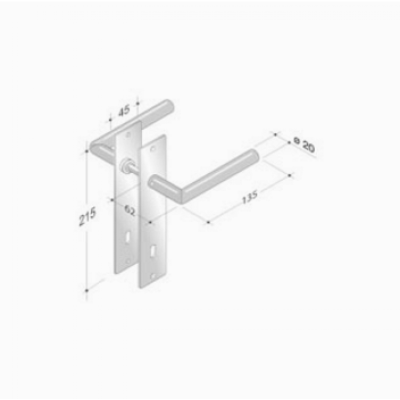 der Griffe von Plattenpaar PBA 2029/2001 Edelstahl AISI 316L