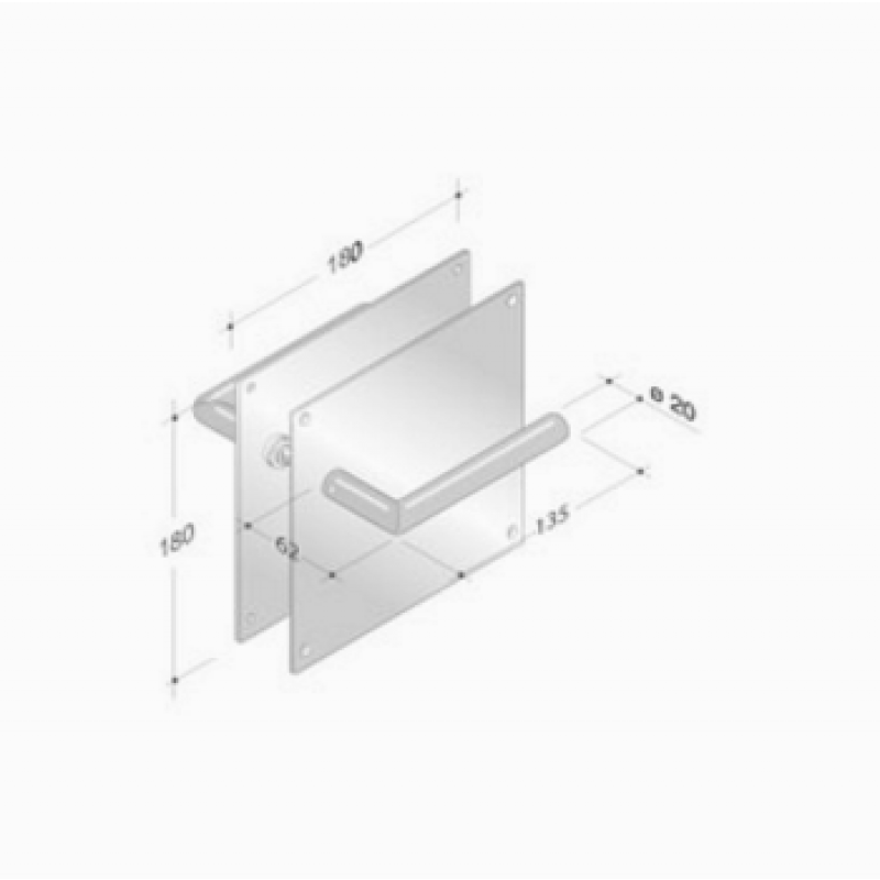 der Griffe von Plattenpaar PBA 2029/2001 Edelstahl AISI 316L