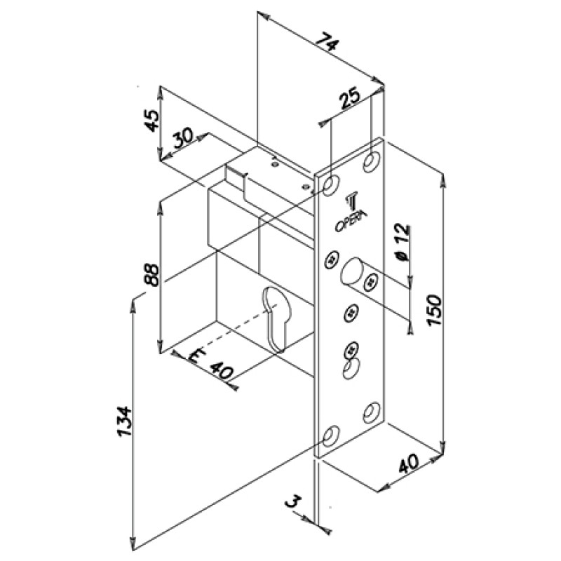 Solenoid Schlösser mit integrierter Elektronik Opera 21616 Quadra-Serie