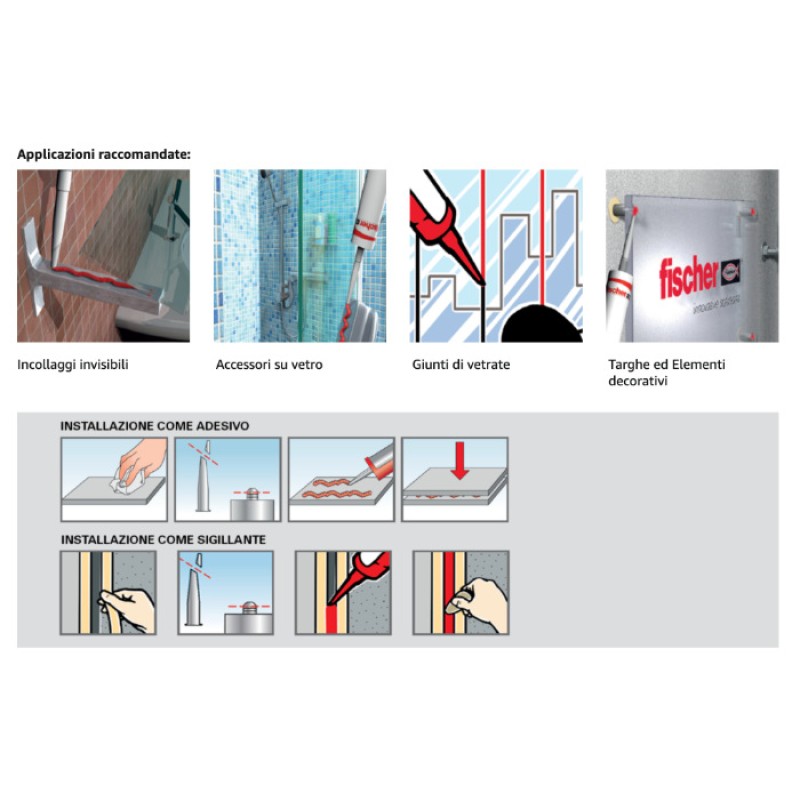 Fischer KD CLEAR 40 Kristalliner Dichtklebstoff für Glas