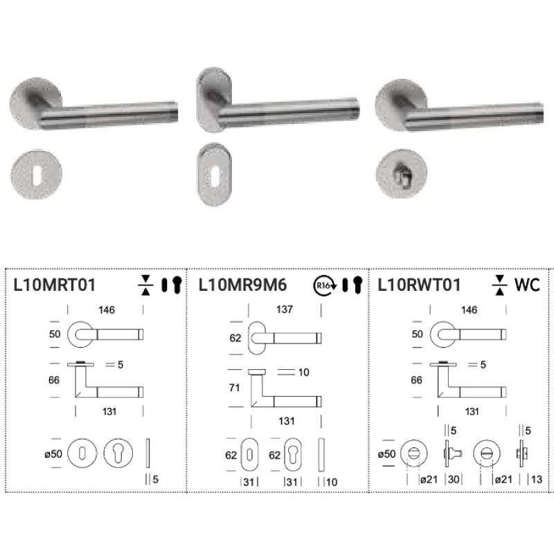 Edinburgh Reguitti Inox L10 Slim Griff aus Stahl