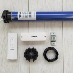 Motor für Vorhänge mit 5-Kanal-Fernbedienung und Funk-Sonnen-Wind-Sensor