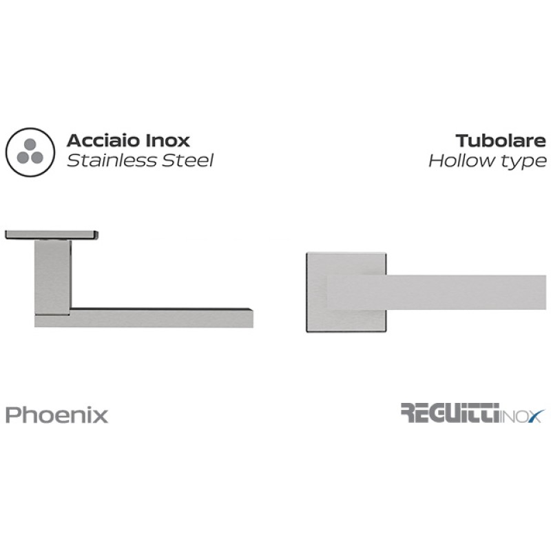 Phoenix Regutti Inox Türgriff mit Slim Quadratischer Rosette