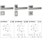 Phoenix Regutti Inox Türgriff mit Slim Quadratischer Rosette