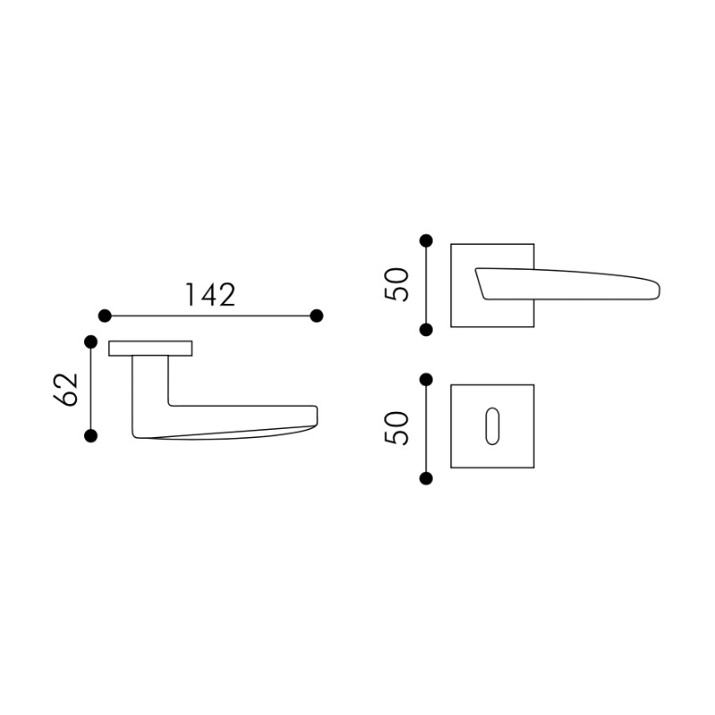 Piego Arieni 4901 Türgriff mit quadratischer Rosette