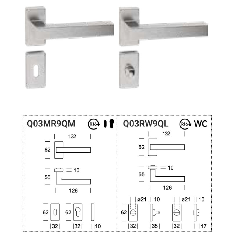 Reguitti Genève Q03 / 9QM Türgriff Edelstahl