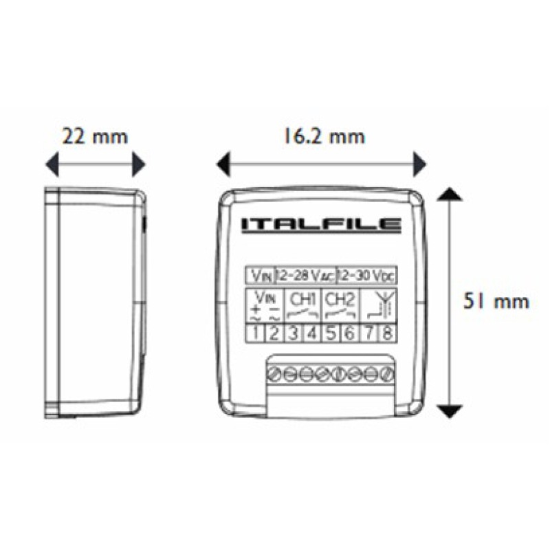 Funkempfänger mit Rollcode RXJR Italfile 433,92 Mhz