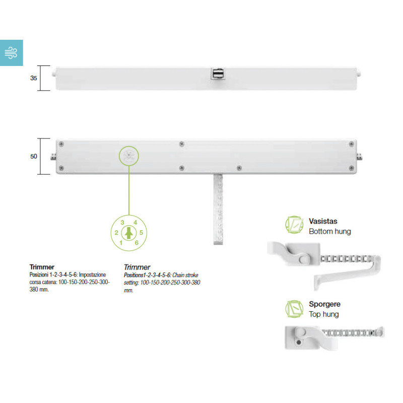 Star 25 Comunello Kettenantrieb für Fenster 230 V oder 24 V