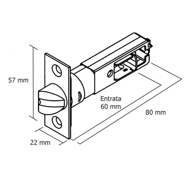 TB Latch Tubular PremiApri Einfache Edge-Quadro-Serie Nova Meroni