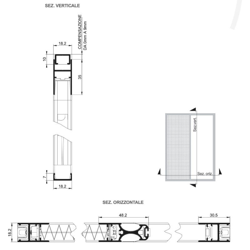 Minimal gefaltetes Moskitonetz Pasini MINERVA LP18